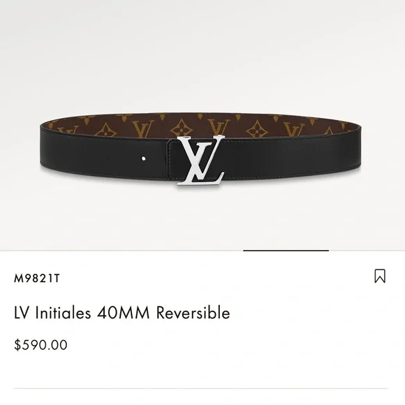 Louis Vuitton LV Initiales Reversible Belt / Men’s size 85